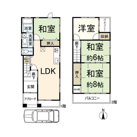 大阪府八尾市美園町4丁目 間取図(平面図) 大阪府八尾市美園町4丁目 間取図(平面図)