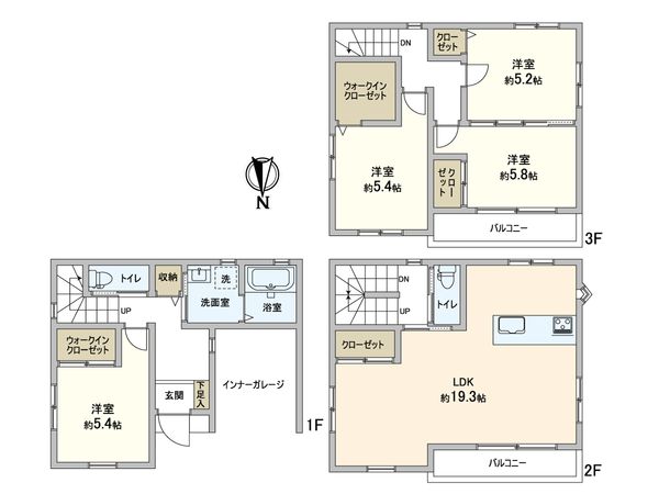 大阪府東大阪市加納2丁目 間取図(平面図) 大阪府東大阪市加納2丁目 間取図(平面図)
