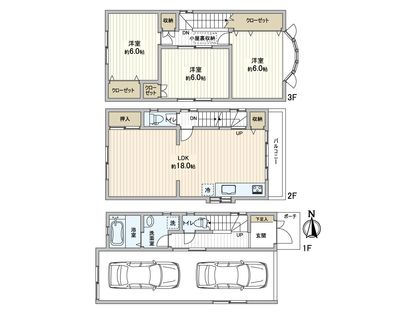 大阪府東大阪市新庄3丁目 間取図(平面図)