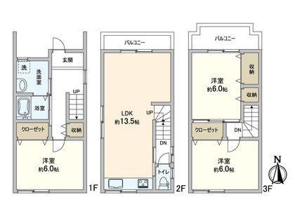 大阪府東大阪市西鴻池町1丁目 間取図(平面図)