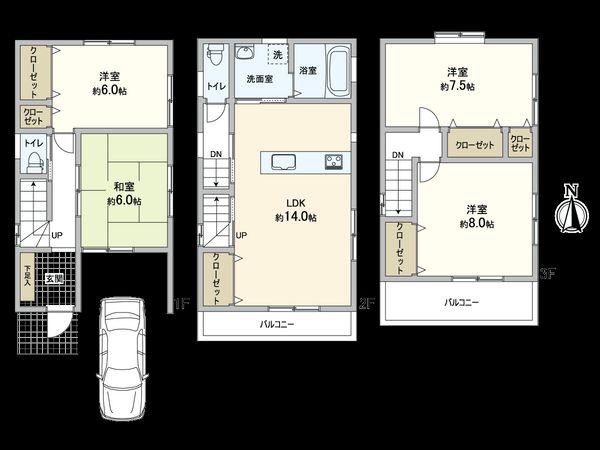 東大阪市中新開1丁目 間取図(平面図)