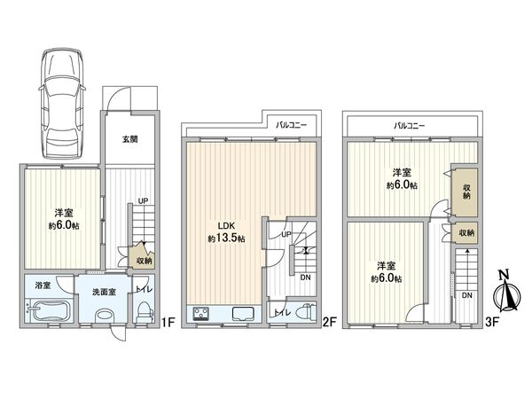 大阪府八尾市明美町2丁目 間取図(平面図) 間取図(平面図)