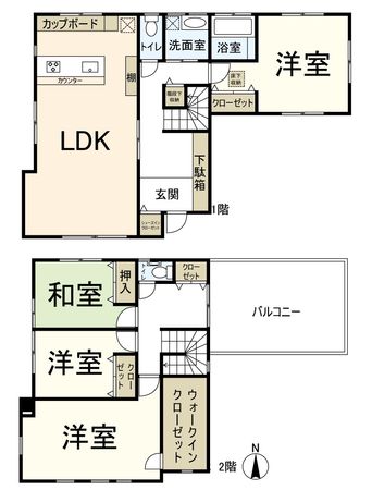 東大阪市岸田堂西2丁目 間取図(平面図) 東大阪市岸田堂西2丁目 間取図(平面図)