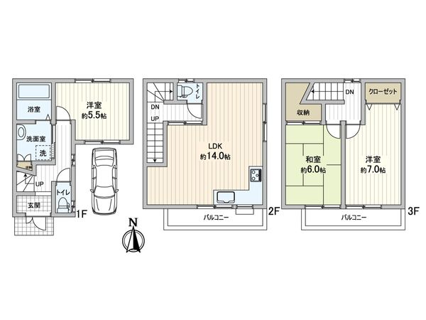 大阪府東大阪市新上小阪 間取図(平面図) 大阪府東大阪市新上小阪 間取図(平面図)