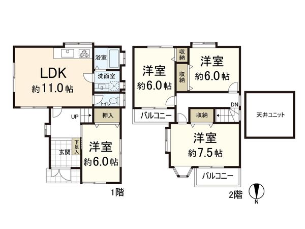 八尾市刑部2丁目 間取図(平面図)