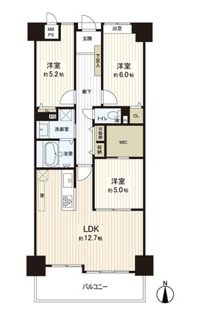 ライオンズマンション若江東二番館 間取図(平面図)