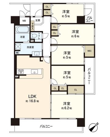 ファミールハイツ八尾 A棟 間取図(平面図) ファミールハイツ八尾 A棟 間取図(平面図)