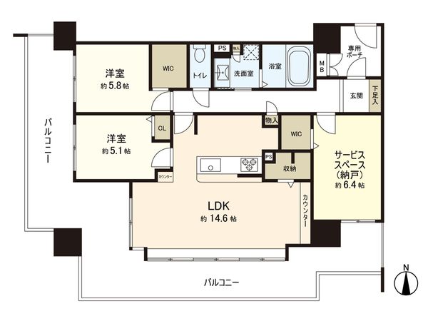 クレアガーデン鴻池 間取図(平面図) クレアガーデン鴻池 間取図(平面図)