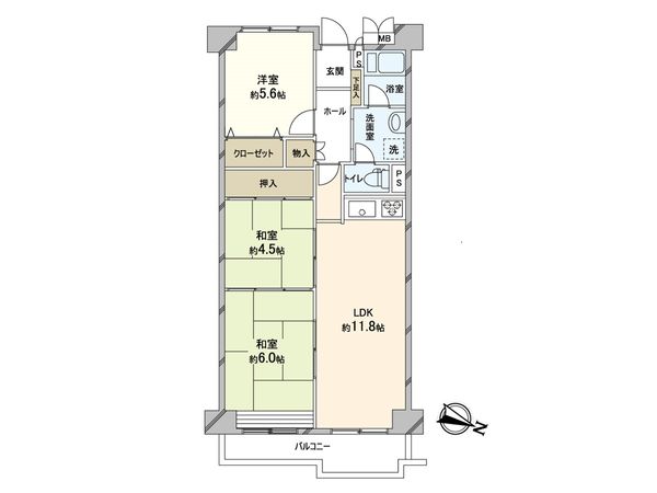 八戸ノ里第2ガーデンハイツ 間取図(平面図) 八戸ノ里第2ガーデンハイツ 間取図(平面図)
