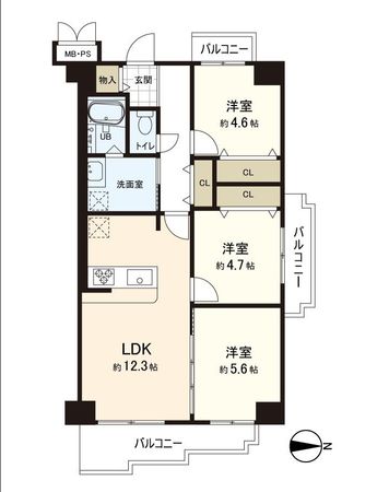 エクセレンス山本 間取図(平面図)