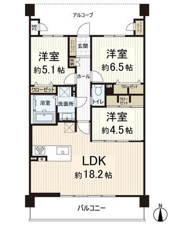 ライオンズマンション鴻池新田 間取図(平面図) 間取図(平面図)