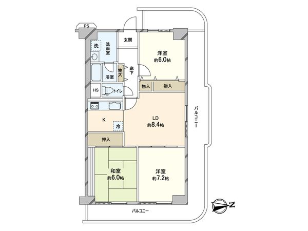 小阪パークハイツ 弍号棟 間取図(平面図) 間取図(平面図)