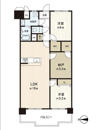 シャトー第2八戸ノ里 間取図(平面図)