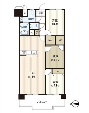 シャトー第2八戸ノ里 間取図(平面図)