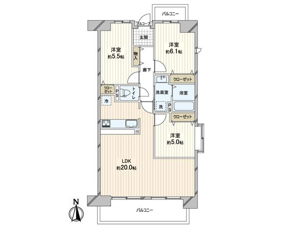 スコーレ新石切 間取図(平面図)
