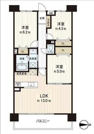 ソレイユ俊徳道 間取図(平面図) 間取図(平面図)
