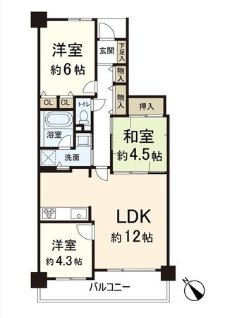 藤和東石切ホームズ見晴らしの丘 間取図(平面図)