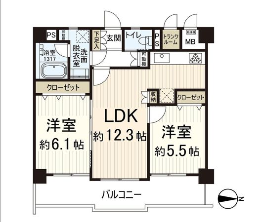 ライオンズマンション東花園 間取図(平面図) 間取図(平面図)