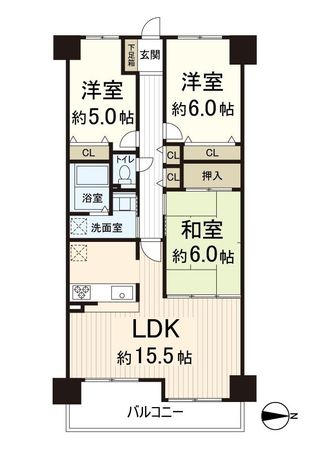 オーク新石切 間取図(平面図)