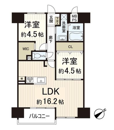 万葉ハイツ小阪菱屋西 間取図(平面図)