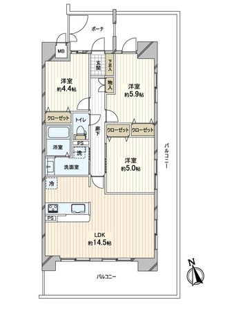 イトーピア枚岡公園 間取図(平面図)