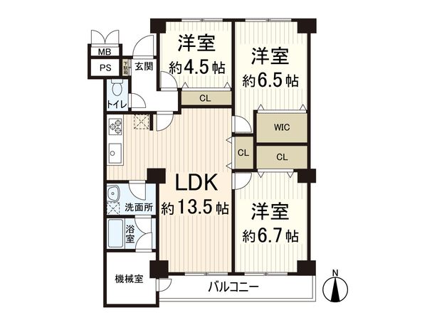 八戸ノ里グランドマンション B棟 間取図(平面図)