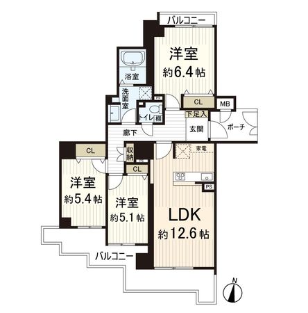 グランドメゾン小阪 間取図(平面図) 間取図(平面図)