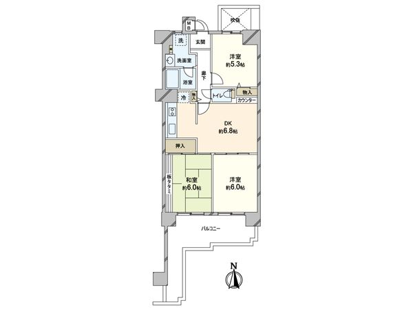 アメリア1番館 間取図(平面図)