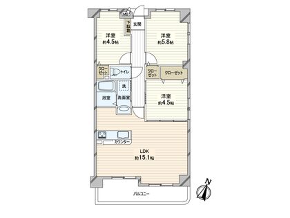 リベルテ新石切 間取図(平面図)