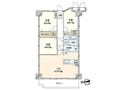 ディオ・フェルティ枚岡 間取図(平面図)