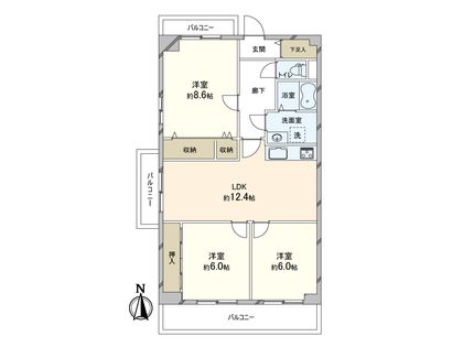シャルム小阪3番館 間取図(平面図)
