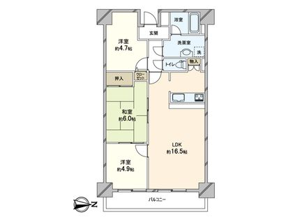 エクセレントコート八尾駅前 間取図(平面図)
