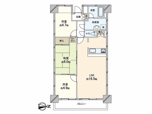 エクセレントコート八尾駅前 間取図(平面図)