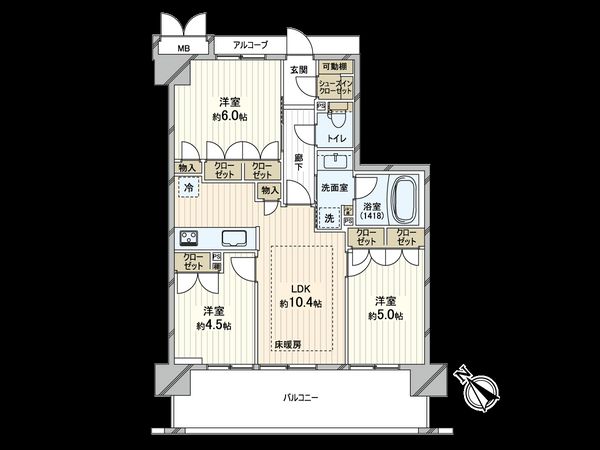 アービング若江岩田 間取図(平面図) アービング若江岩田 間取図(平面図)