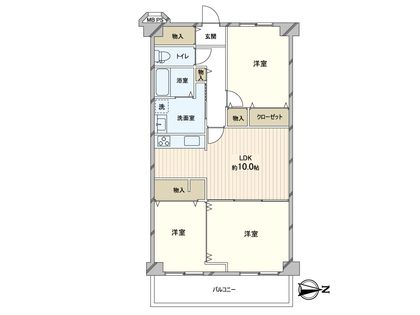 八戸ノ里ニュースカイハイツ 間取図(平面図)