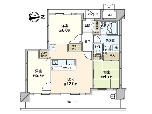クレスタ八尾東フェリッツィオ 間取図(平面図) クレスタ八尾東フェリッツィオ 間取図(平面図)