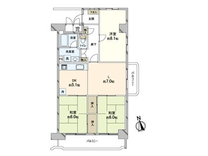 正起瓢箪山ハイツ 間取図(平面図)