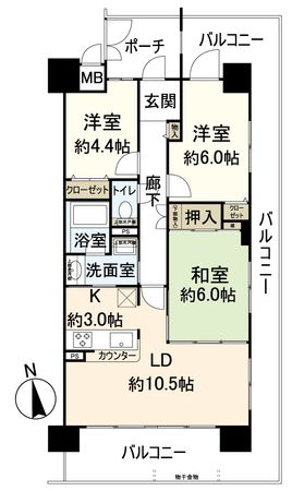 イトーピア枚岡公園 間取図(平面図) イトーピア枚岡公園 間取図(平面図)
