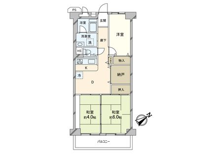 東大阪スカイハイツ 間取図(平面図)