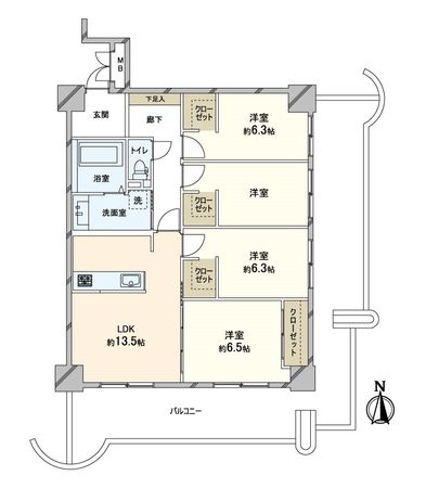 ヴェル・ノール布施 間取図(平面図) ヴェル・ノール布施 間取図(平面図)