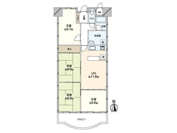 朝日プラザシティ八尾南 2番館 間取図(平面図) 朝日プラザシティ八尾南 2番館 間取図(平面図)