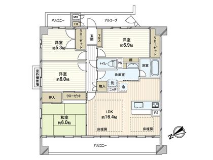 ネバーランド東石切さくら坂 間取図(平面図)