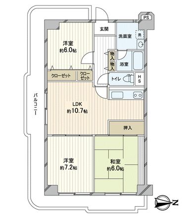 小阪パークハイツ弐号棟 間取図(平面図) 間取図(平面図)
