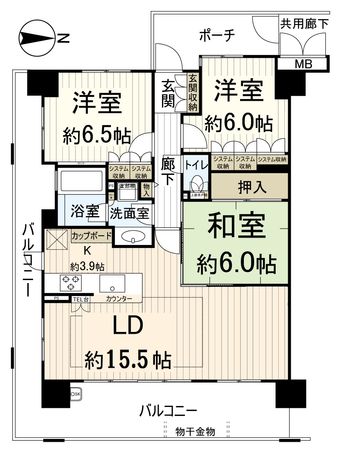 グランアッシュ新深江 間取図(平面図) 間取図(平面図)
