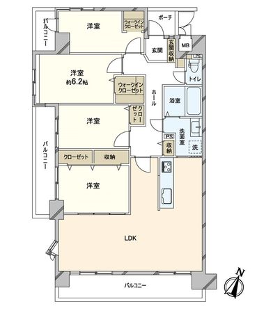 ファミールハイツ八尾 B棟 間取図(平面図) 間取図(平面図)