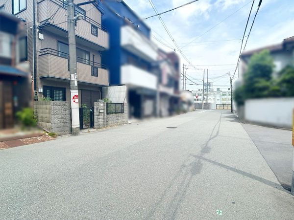大阪市阿倍野区美章園1丁目 前面道路含む外観