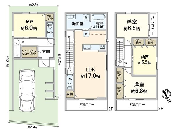 建物プラン例 (間取り図)