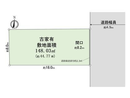 阿倍野区文の里四丁目 古家有土地 区画図