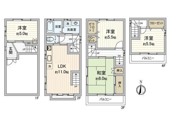 大阪市平野区背戸口1丁目 間取図(平面図) 大阪市平野区背戸口1丁目 間取図(平面図)