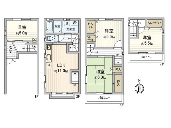 大阪市平野区背戸口1丁目 間取図(平面図) 大阪市平野区背戸口1丁目 間取図(平面図)